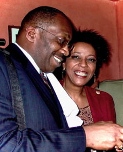 With drummer, Alvin Queen in Bern, CH, 2004 after our show.