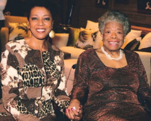 With Maya Angelou after opening for her lecture in Vancouver, BC, 2012.
