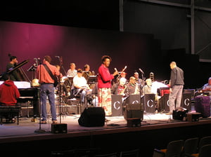 At rehearsal with the Centrum Jazz Festival Big Band.